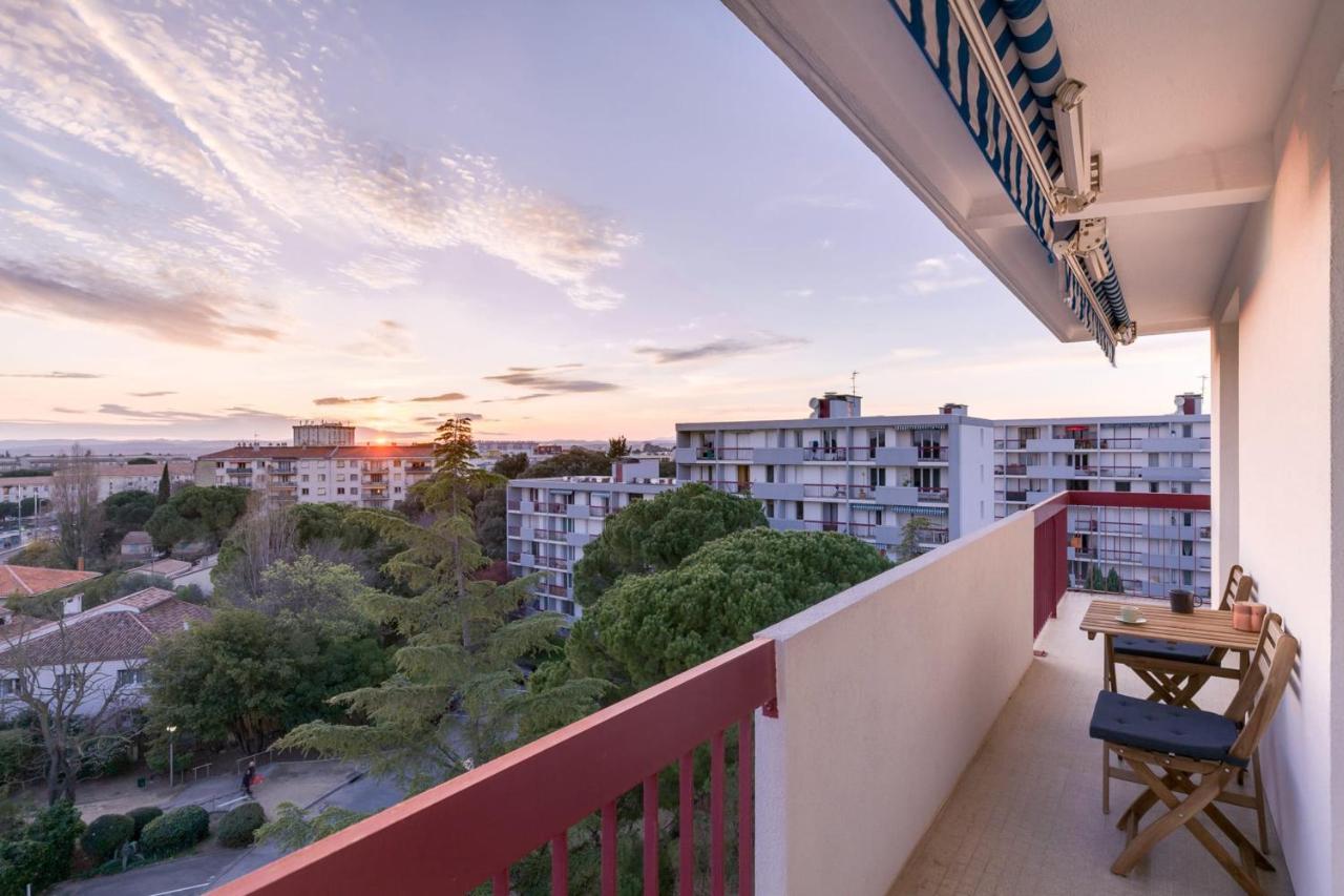 appartement 3 chambres, 200m du tram, places de parking, coucher de soleil Montpellier Extérieur photo